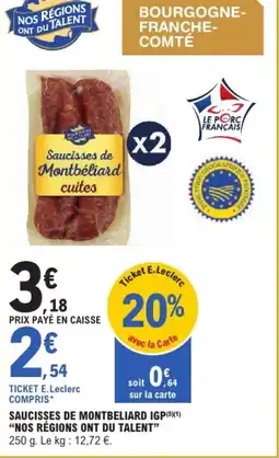 E.Leclerc Saucisses de Montbéliard offre