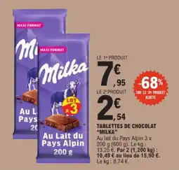 E.Leclerc Milka Tablettes de chocolat offre