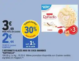 E.Leclerc Raffaello Bâtonnets glacés noix de coco amandes offre