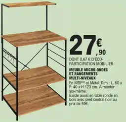 E.Leclerc MEUBLE MICRO-ONDES ET RANGEMENTS MULTI-NIVEAUX offre
