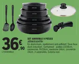 E.Leclerc Arthur martin set amovible 9 pièces offre