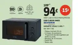 E.Leclerc SEVERIN Four à micro-ondes offre