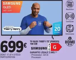 E.Leclerc SAMSUNG TV QLED 75QEF1 75" offre