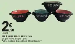 E.Leclerc Bol à soupe avec 2 anses offre