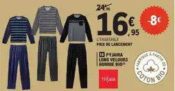 E.Leclerc Tissaïa Pyjama long velours homme bio offre