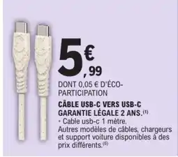 E.Leclerc CÂBLE USB-C VERS USB-C offre