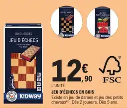 E.Leclerc K!DWAY JEU D'ÉCHECS EN BOIS offre