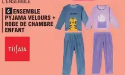 E.Leclerc Tissaia Ensemble pyjama velours + robe de chambre enfant offre