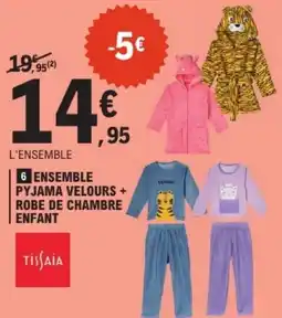 E.Leclerc Ensemble pyjama velours + robe de chambre enfant offre