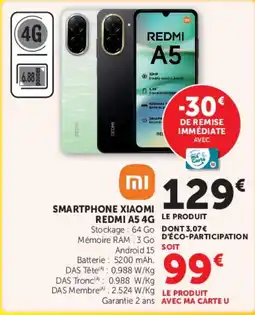 Super U XIAOMI REDMI A5 4G offre