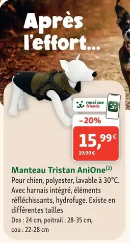 Maxi Zoo AniOne Manteau Tristan offre