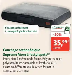 Maxi Zoo maxi zoo friends Couchage orthopédique Supreme More Lifestylepets offre