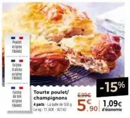 Thiriet Tourte poulet/champignons offre