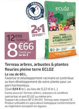 Jardiland ECLOZ Terreau arbres, arbustes & plantes fleuries pleine terre offre