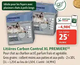 Maxi Zoo PREMIERE Litières Carbon Control XL offre