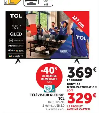 TCL TÉLÉVISEUR QLED 50"