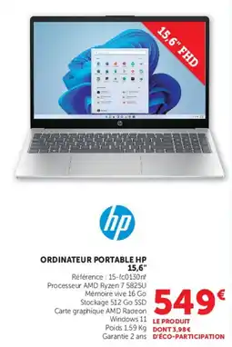 Super U HP ORDINATEUR PORTABLE offre