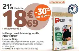 Jardiland PURE FAMILY Mélange de céréales et granulés offre