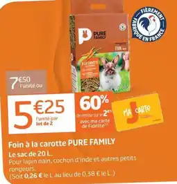 Jardiland PURE FAMILY Foin à la carotte offre