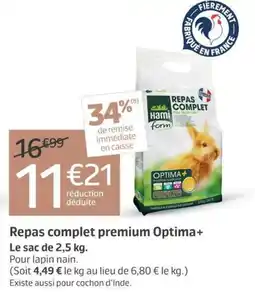 Jardiland Hami form Repas complet premium Optima+ offre