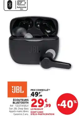 Super U JBL ÉCOUTEURS BLUETOOTH offre