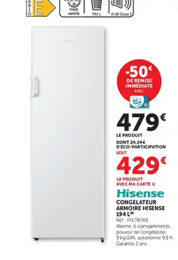 Super U Hisense CONGELATEUR ARMOIRE HISENSE offre