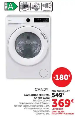 Super U CANDY LAVE-LINGE FRONTAL offre