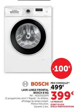 Super U BOSCH LAVE-LINGE FRONTAL offre