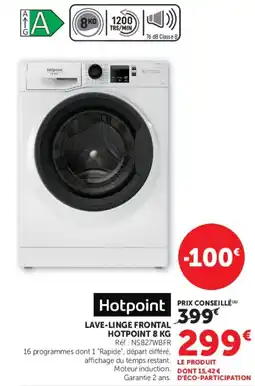 Super U Hotpoint LAVE-LINGE FRONTAL HOTPOINT 8 KG offre