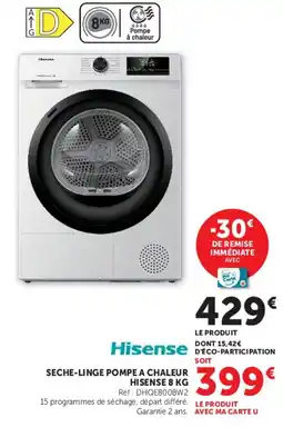 Super U Hisense SECHE-LINGE POMPE A CHALEUR offre