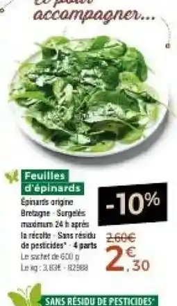 Thiriet Feuilles d'épinards offre