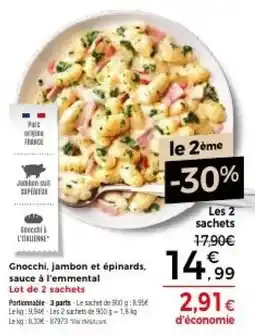 Thiriet Gnocchi, jambon et épinards, sauce à l'emmental offre