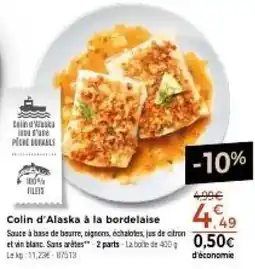 Thiriet Colin d'Alaska à la bordelaise offre