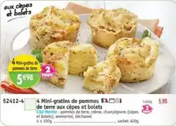 Maximo Cité Marine 4 Mini-gratins de pommes de terre aux cèpes et bolets offre