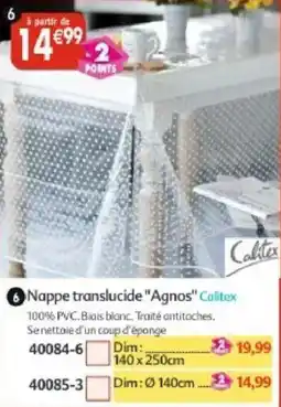 Maximo Calitex Nappe translucide "Agnos" offre