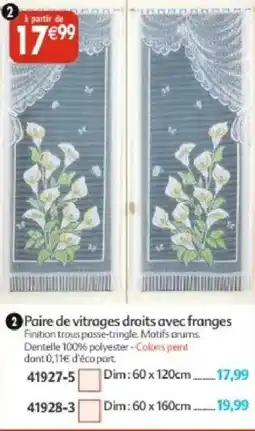 Maximo Paire de vitrages droits avec franges offre