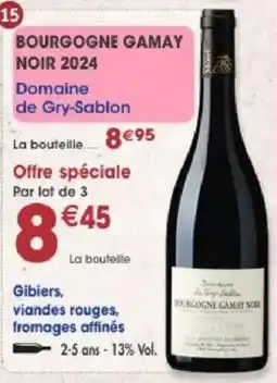 Maximo Domaine de Gry-Sablon Bourgogne Gamay Noir offre