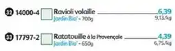 Maximo Jardin Bio' Ravioli volaille offre