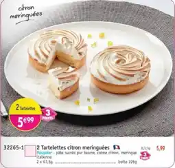 Maximo Pasquier 2 Tartelettes citron meringuées offre