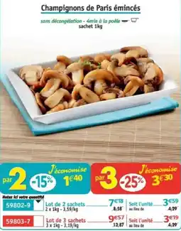 Maximo Champignons de Paris émincés offre
