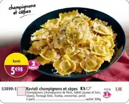 Maximo Ravioli champignons et cèpes offre