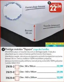 Maximo Linge des Familles Protège matelas "Topaze" offre