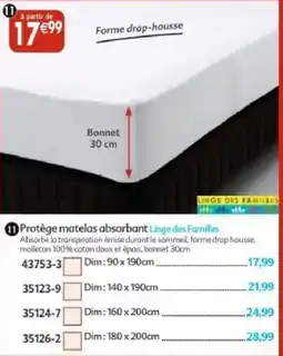 Maximo Linge des Familles Protège matelas absorbant offre