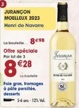 Maximo Henri de Navarre Jurançon Moelleux 2023 offre