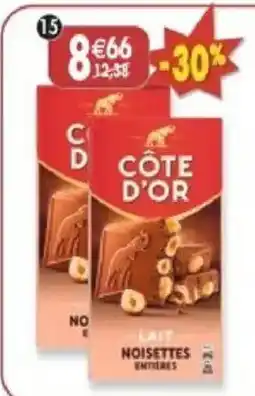 Maximo CÔTE D'OR LAIT NOISETTES ENTIÈRES offre