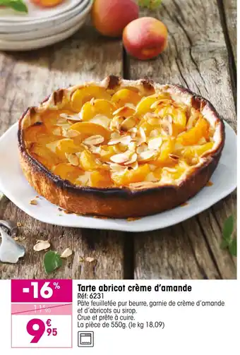 Tarte abricot crème d'amande