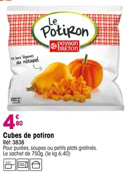 Croque Gel paysan BRETON Cubes de potiron offre