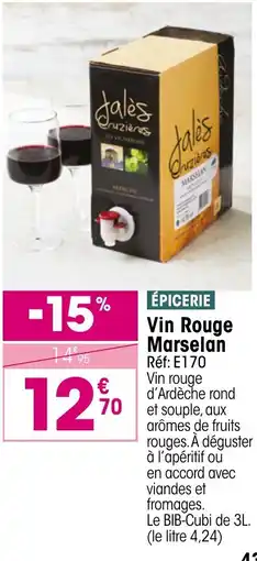 Croque Gel Jalès Vin Rouge Marselan offre