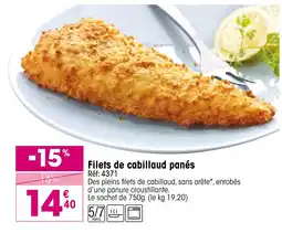 Croque Gel Filets de cabillaud panés offre