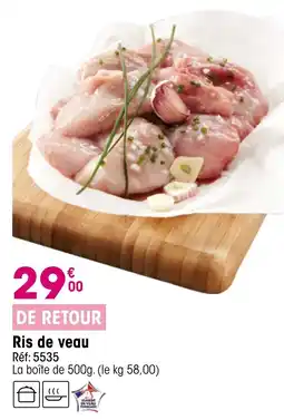 Croque Gel Ris de veau offre